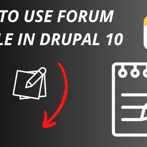 Ilustración con varios iconos sobre cómo utilizar el módulo forum en drupal