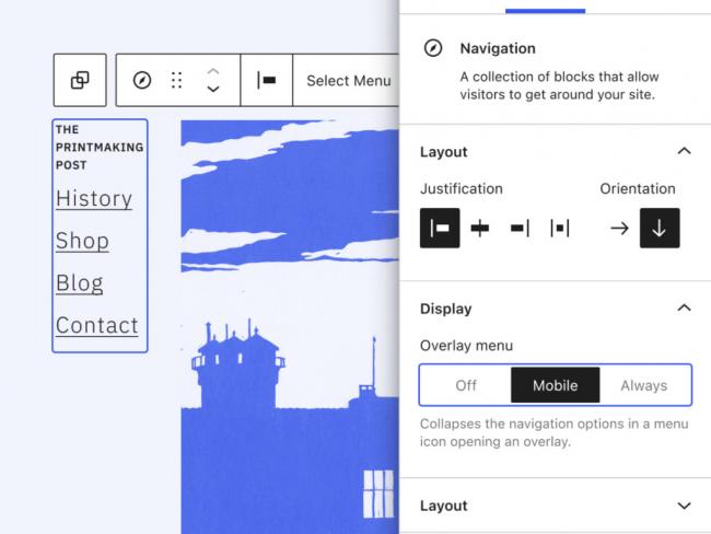 WordPress 5.9 Block Navigation