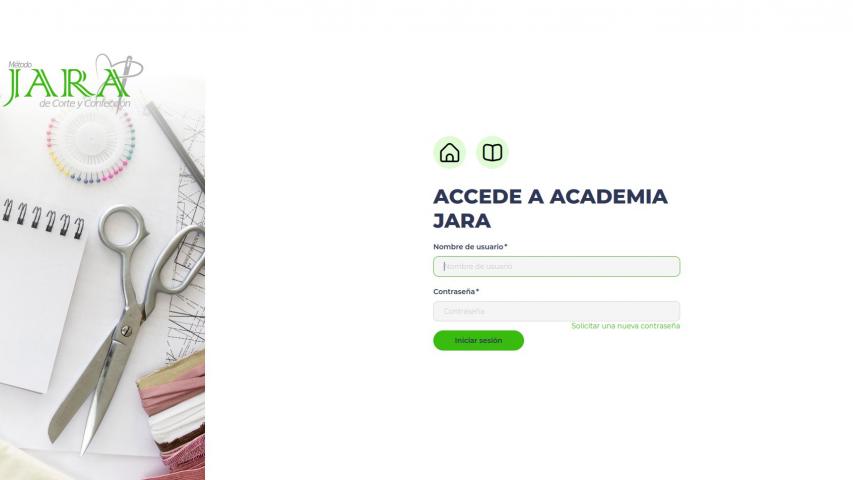 Front Page de la plataforma de aprendizaje Academia JARA